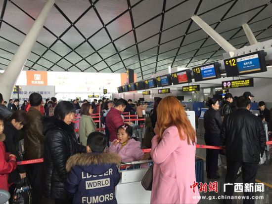 春运三十天 南宁吴圩机场旅客吞吐量114.3万人